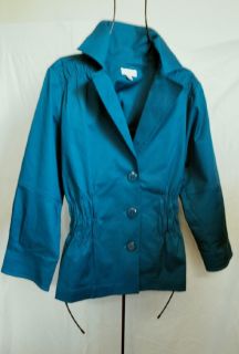  Jacket Peacock Turquoise Teal Joan Rivers Beautiful M 10 12 New