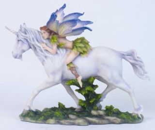Fairy on Unicorn Jody Bergsma Fantasy Figurine Statue
