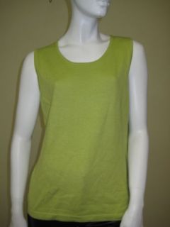 Joan Vass Sleeveless Sweater Green Size 2 12 14