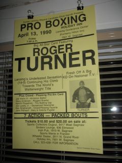 1990 Roger Turner vs Lemark Davis Boxing Poster Lansing Michigan