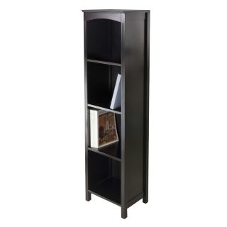 Espresso Storage Shelf 5 Tier Bookcase Shelves Home Display Any Room