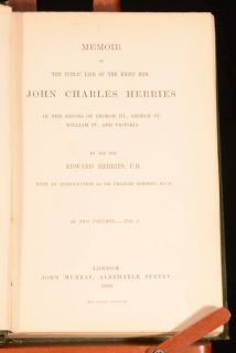  of Public Life of Right HON John Charles Herries Scarce First
