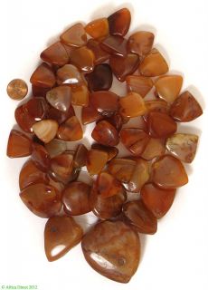 Carved Carnelian Stone Trade Beads Heart Shaped African Sale