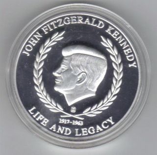  Life and Legacy Silver Plated Proof Medal John F Kennedy w COA
