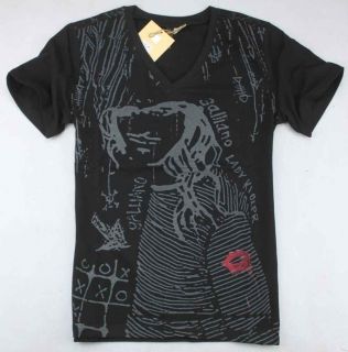 1211 John Galliano Lips Logo Mens Fashion T Shirt Sz M XL Black