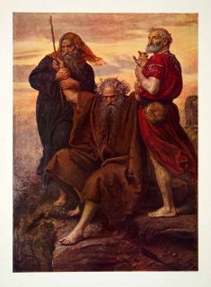 1923 Color Print Victory Lord Millais Bible Moses Hur Aaron Exodus