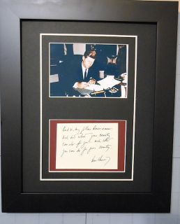 John F Kennedy Hand Written Inauguration Note Framed  