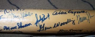 Yankees autographed Bat Old Timers HOFs PSA Online Authentication Item EBA231  