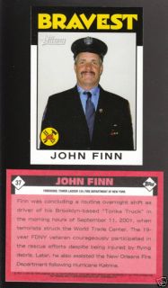 John Finn FDNY 2009 Topps Heritage Trading Card 37  
