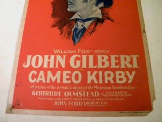 JOHN GILBERT CAMEO KIRBY WINDOW CARD 1923 JOHN FORD  