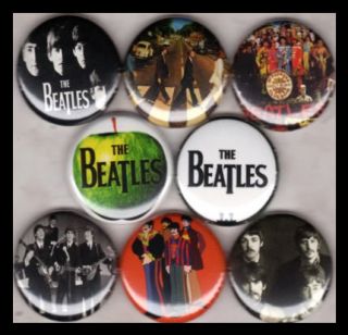 Beatles 1in Badges John Lennon McCartney Harrison Starr  