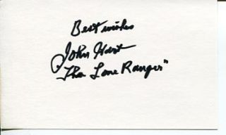 John Hart Lone Ranger Cowboy Weste Signed Autograph  