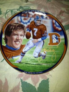 Denver Broncos John Elway King of The Mountain"THEDRIVE2VICTORY"Plate wBox COA  