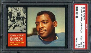 1962 Topps John Henry Johnson 129 PSA 8 5 Pittsburgh Steelers HOF 253  