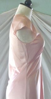 JOHN KLOSS for CIRA vintage 70s peach gown sexy diagonal seaming M  