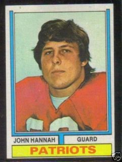 1974 Topps 383 John Hannah Patriots RC  