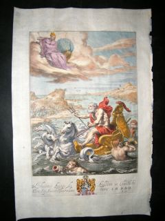 Ogilbys Homer Classical 1660 Folio Hand Col Chariot Crossing River  