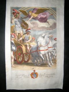 Ogilbys Homer Classical 1660 Folio Hand Col Angel Chariot Soldiers  