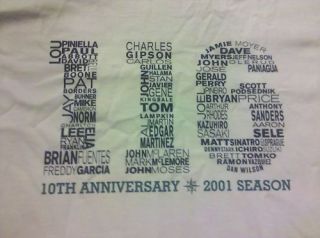 10th Anniversary 116 Wins T shirt Tshirt Seattle Mariners 2001 2011 SGA  