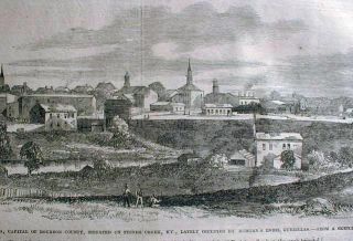1862 Illustr Civil War Newspaper Paris Kentucky Raided by Confed Gen John Morgan  