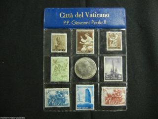 Vintage Pope John Paul Joannes Pavlvs Pont Max Coin Stamp Set Citta' Del  