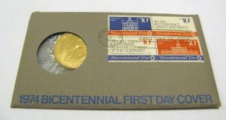 1974 Bicentennial First Day Cover John Adams Medal Take A L K  