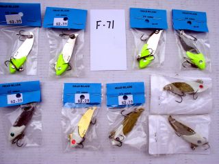 9 Assorted Shad Blade Lure for Bass Zander Pike Walleye 1 2 3 4 Ounce F70  