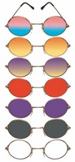 John Clear Glasses Halloween Holiday Costume Party Clear Purple Yellow Red Smoke  