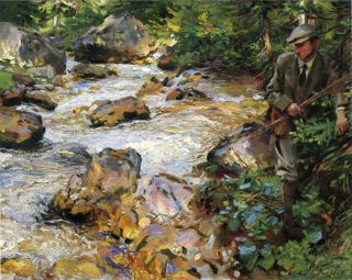 John Singer Sargent Trout Stream in The Tyrol Oil Painting Repro  