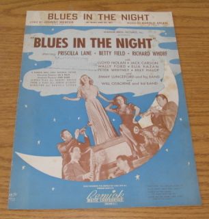 1941 Sheet Music Blues in The Night Johnny Mercer Piano  