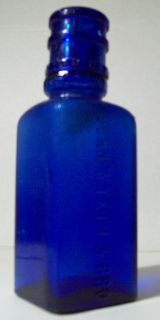 John Wyeth Bro Dosage Medical Bottle Cobalt Blue  