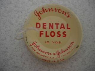 Johnson's Dental Floss Tin Vintage Advertising Tin Collectible Dental Item  