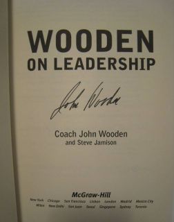 John Wooden Signed Book on Leadership 1st Printing  