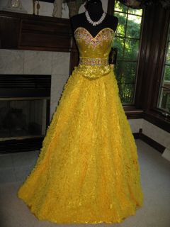 Jonathan Kayne JK533 Golden Yellow Pageant Gown 8  