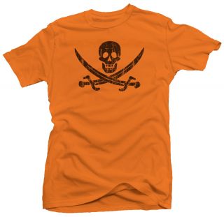 Jolly Roger Skull Pirate Flag Symbol New Retro T Shirt  