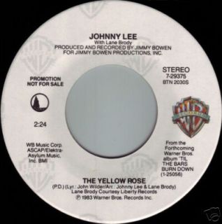 Johnny Lee Lane Brody The Yellow Rose New 45DJ 1983  