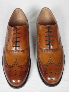 Joseph Cheaney Grosvenor Chestnut Calf Leather Oxford Brogue Shoes UK 8 F  