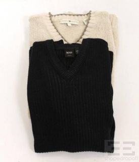 Joseph Abboud Boss Hugo Boss Mens 2 Pc Navy Cream Sweater Set Sz XL XXL  