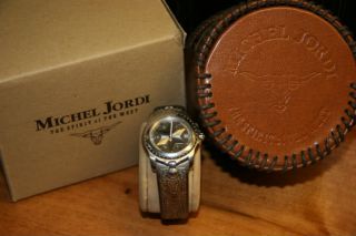 Swiss Made Michel Jordi Sheriff Star Men's Watch Steel Bohlin Bucking Bronco  