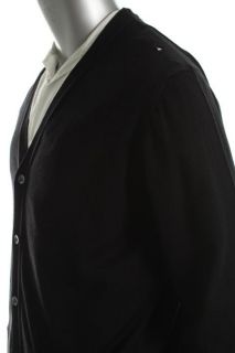 Joseph Lyman Black Wool Button Front Long Sleeve V Neck Cardigan Sweater L  