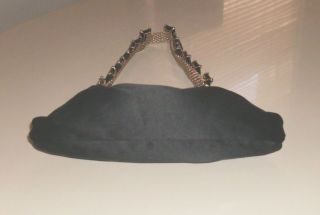 VALENTINO Black Silk Jeweled Strap Evening Bag Clutch ITALY SALE  