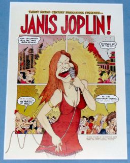 Janis Joplin Concert Poster Chicago 1969 Kozmic Blues Band  