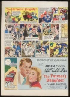 1947 Loretta Young Joseph Cotten Farmer's Daughter Ad  