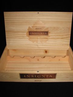 Joseph Phelps Insignia Empty Wood Wine Box Crate Holds 6 Bottles 2007  