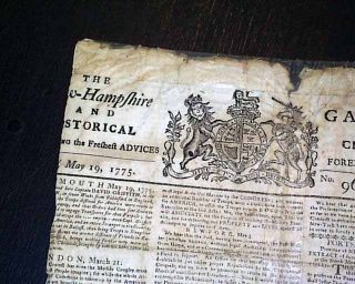 BATTLES OF LEXINGTON CONCORD Revolutionary War Begins 1775 American Newspaper  