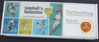 1960s Ballantine Beer Baseball Advertising Lighted Sign 25x10x3"  