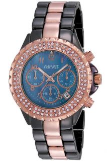 August Steiner AS8031TTR Crystal MOP Chrono Bracelet Womens Watch  