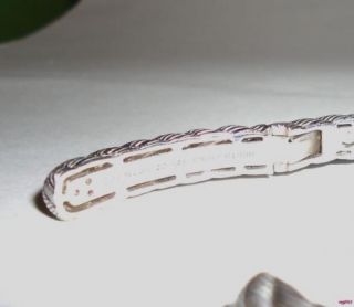 Judith Ripka Sterling Silver Diamonique Textured Hinge Cuff Bracelet Small  