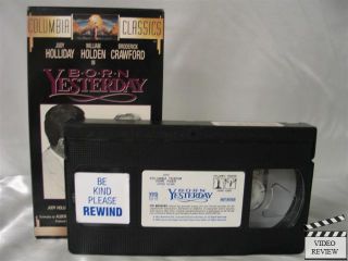 Born Yesterday VHS Judy Holliday William Holden 043396601437  