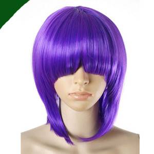 Cosplay Short Purple Party Hair Wig w Bang Z11  